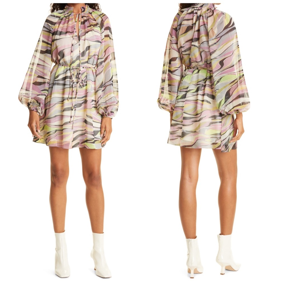 โขTED BAKERโขโ Zeenaa Puff Sleeve Mini Dress in Dusky Pink Size 8